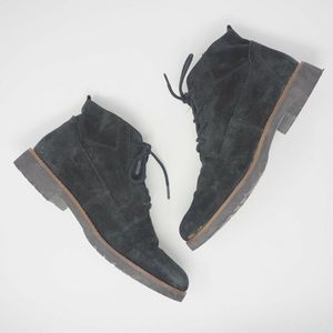 Franco Sarto Booties Suede Lace Up Black 6M